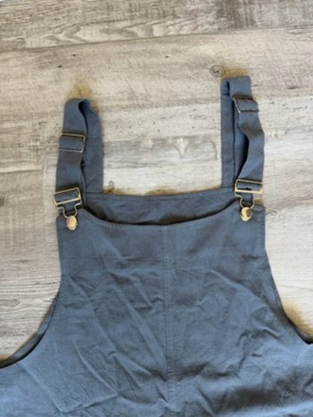 FASHION Gray Solid Bib Apron Cotton Linen Adjustable Pocket L2-D MZC-714